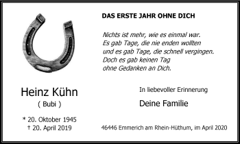 Traueranzeige von Heinz Kühn von WVW Anzeigenblätter