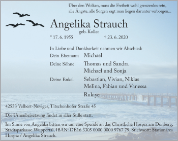 Traueranzeige von Angelika Strauch von WVW Anzeigenblätter