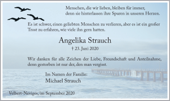 Traueranzeige von Angelika Strauch von WVW Anzeigenblätter