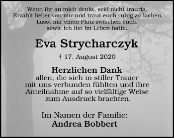 Traueranzeige von Eva Strycharczyk von WVW Anzeigenblätter