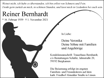 Traueranzeige von Reiner Bernhardt von WVW Anzeigenblätter