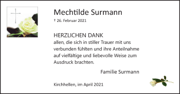 Traueranzeige von Mechtilde Surmann von WVW Anzeigenblätter