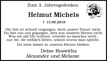 Traueranzeige von Helmut Michels von WVW Anzeigenblätter
