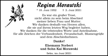 Traueranzeige von Regina Morawski von WVW Anzeigenblätter