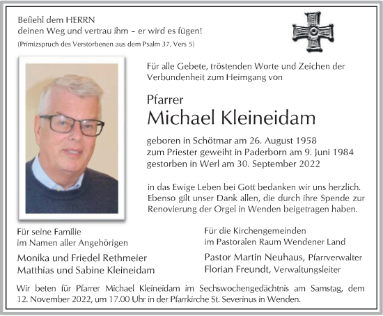 Traueranzeige von Michael Kleineidam von Tageszeitung