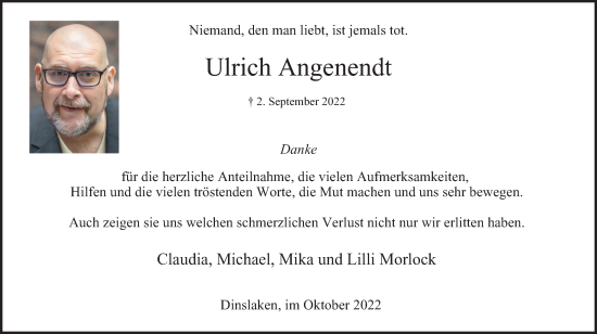 Traueranzeige von Ulrich Angenendt von Tageszeitung