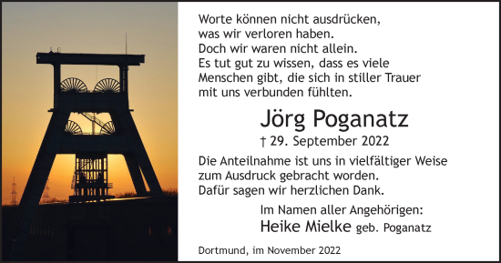 Traueranzeige von Jörg Poganatz von Tageszeitung