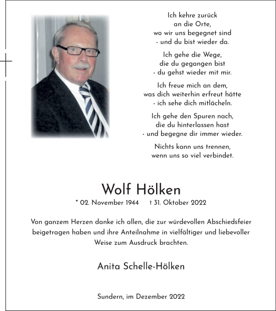 Traueranzeige von Wolf Hölken von Tageszeitung