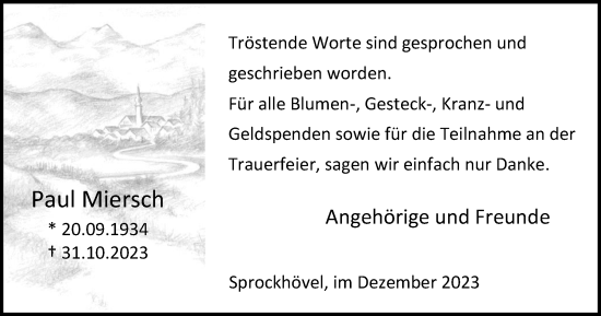 Traueranzeige von Paul Miersch von Tageszeitung