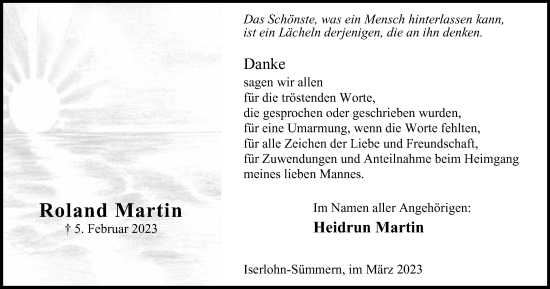 Traueranzeige von Roland Martin von Tageszeitung