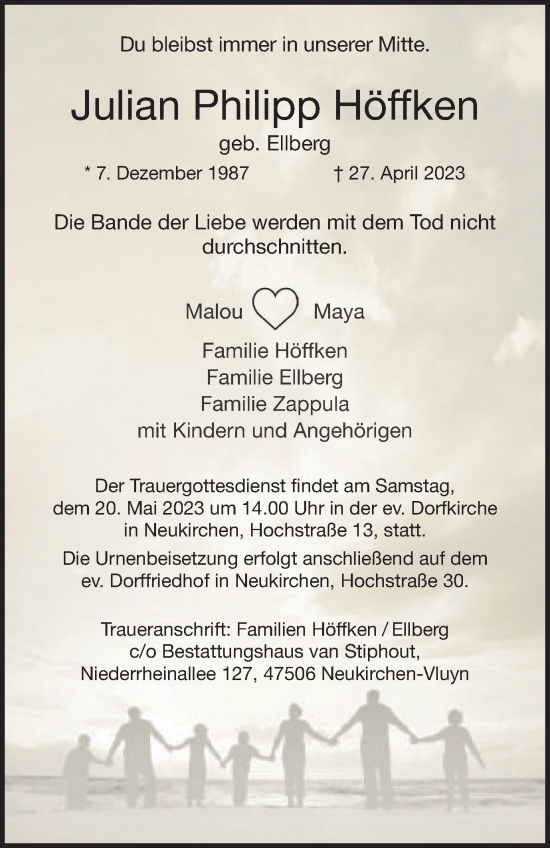 Traueranzeige von Julian Philipp Höffken von Tageszeitung