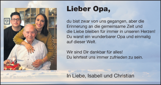 Traueranzeige von Josef Schlechtinger von Tageszeitung