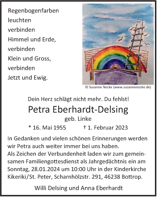 Traueranzeige von Petra Eberhardt-Delsing von Tageszeitung