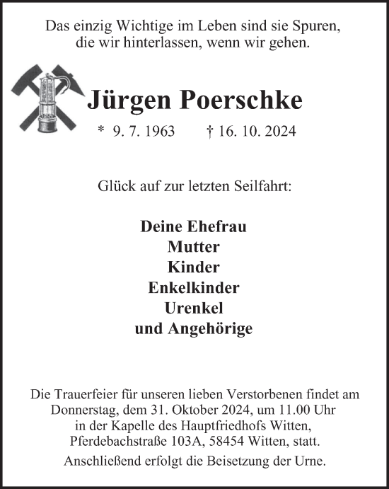 Traueranzeige von Jürgen Poerschke von Tageszeitung