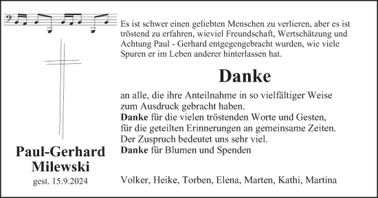 Traueranzeige von Paul-Gerhard Milewski von Tageszeitung