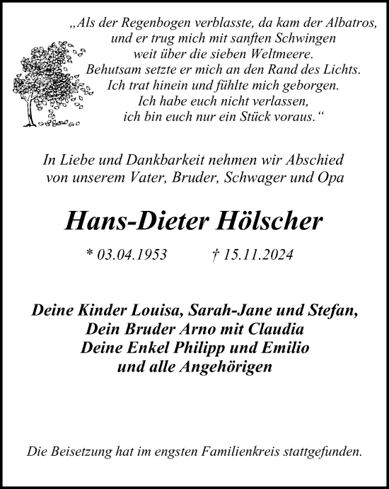 Traueranzeige von Hans-Dieter Hölscher von Tageszeitung