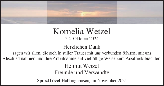 Traueranzeige von Kornelia Wetzel von Tageszeitung
