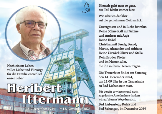 Traueranzeige von Heribert Ittermann von Tageszeitung