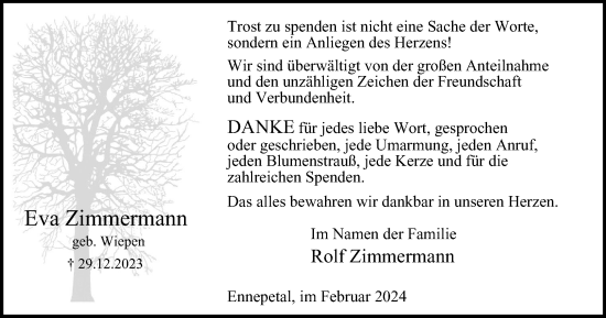 Traueranzeige von Eva Zimmermann von Tageszeitung