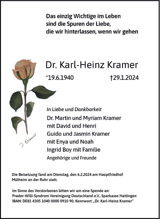 Traueranzeige von Karl-Heinz Kramer von Tageszeitung