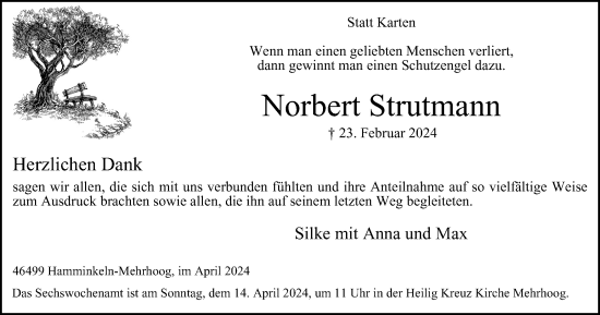 Traueranzeige von Norbert Strutmann von Tageszeitung