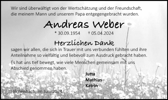 Traueranzeige von Andreas Weber von Tageszeitung