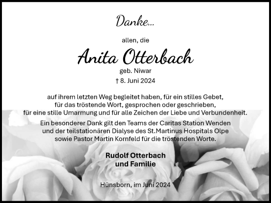 Traueranzeige von Anita Otterbach von Tageszeitung