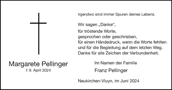 Traueranzeige von Margarete Pellinger von Tageszeitung