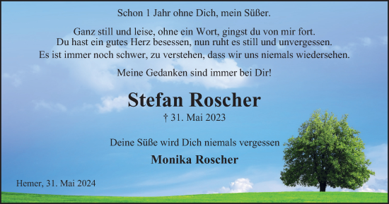 Traueranzeige von Stefan Roscher von Tageszeitung