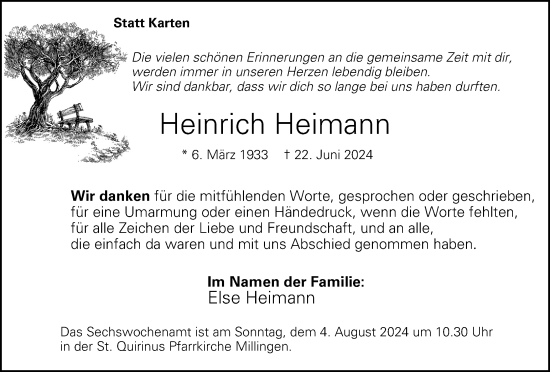 Traueranzeige von Heinrich Heimann von Tageszeitung