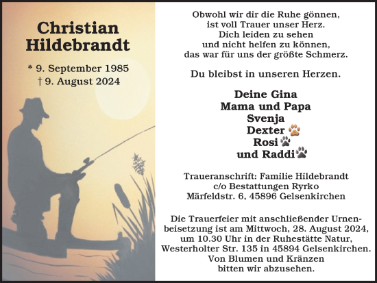 Traueranzeige von Christian Hildebrandt von Tageszeitung