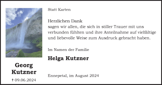Traueranzeige von Georg Kutzner von Tageszeitung