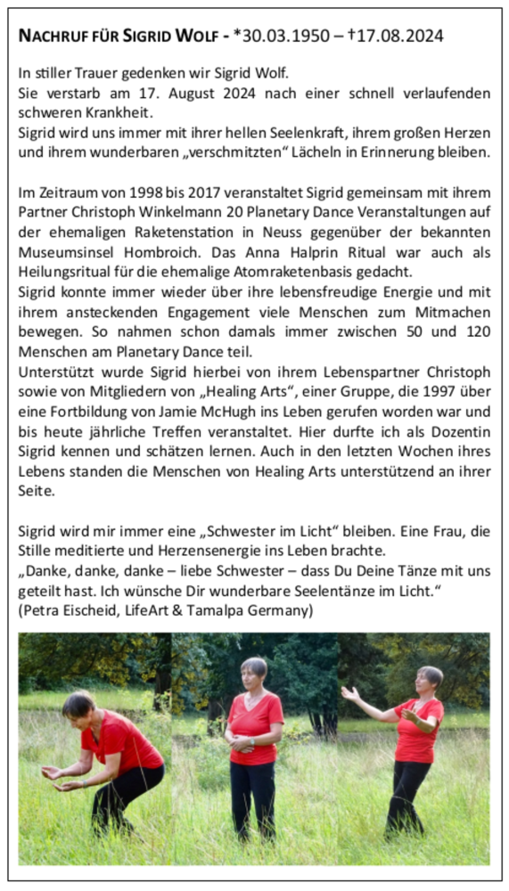  Traueranzeige für Sigrid Wolf vom 13.09.2024 aus Nachruf
