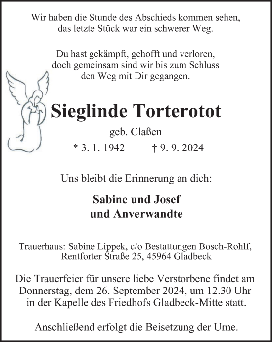 Traueranzeige von Sieglinde Torterotot von Tageszeitung