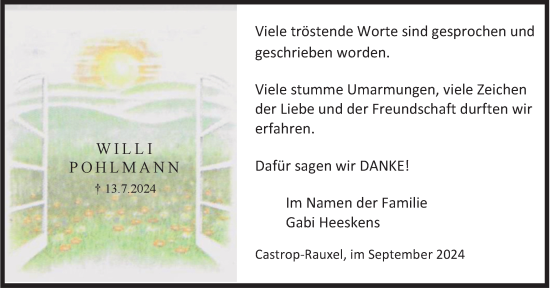 Traueranzeige von Willi Pohlmann von Tageszeitung