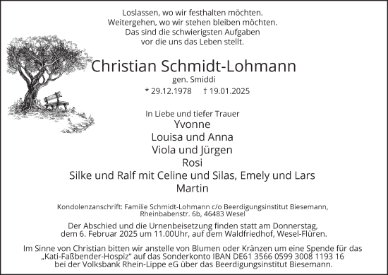 Traueranzeige von Christian Schmidt-Lohmann von Tageszeitung