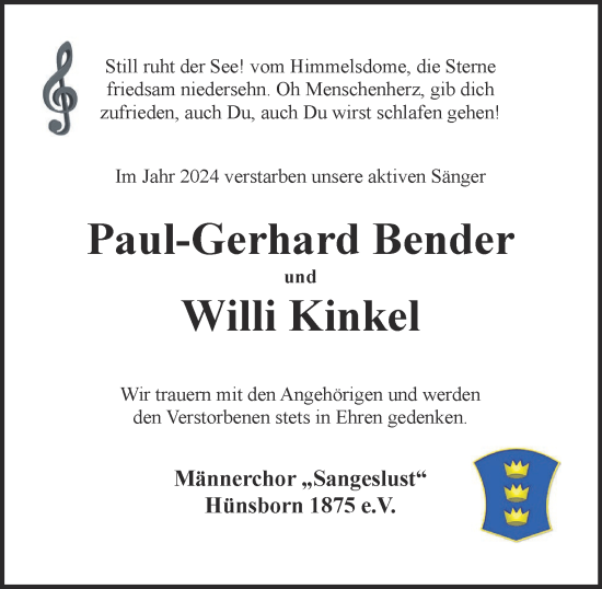 Traueranzeige von In Gedenken 2024  von Tageszeitung