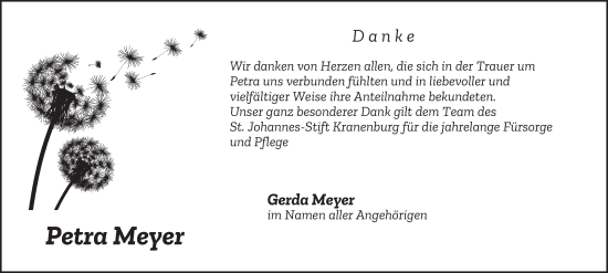 Traueranzeige von Petra Meyer von Tageszeitung