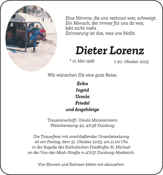Traueranzeige von Dieter Lorenz von Tageszeitung