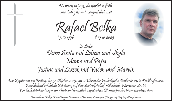Traueranzeige von Rafael Belka von Tageszeitung