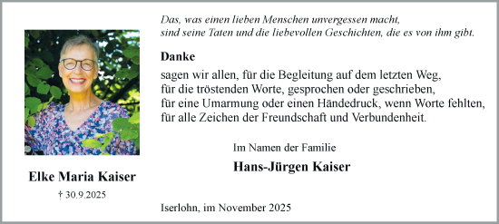 Traueranzeige von Elke Maria Kaiser von Tageszeitung