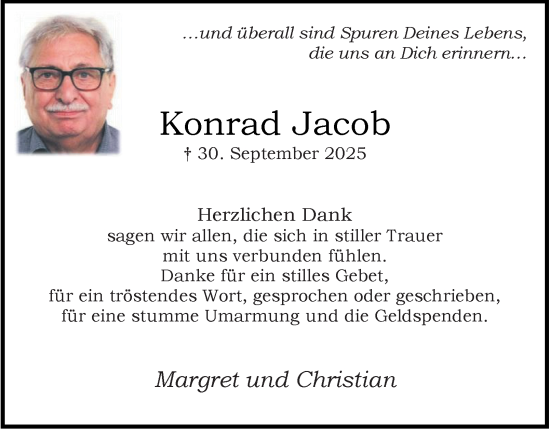 Traueranzeige von Konrad Jacob von Tageszeitung
