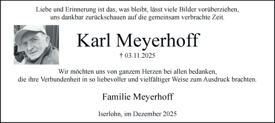 Traueranzeige von Karl Meyerhoff von Tageszeitung