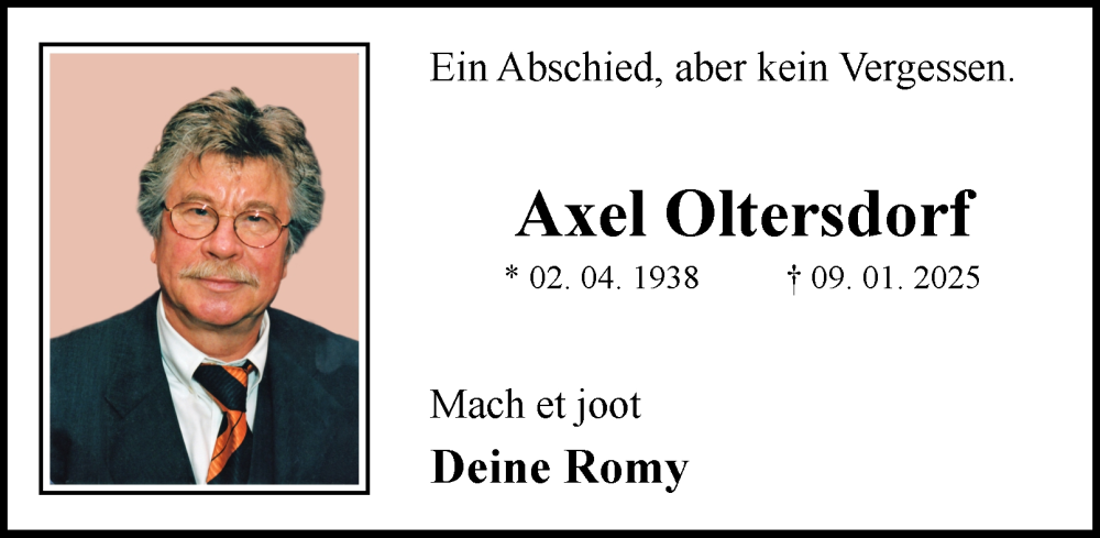  Traueranzeige für Axel Oltersdorf vom 15.02.2025 aus FUNKE Medien NRW GmbH