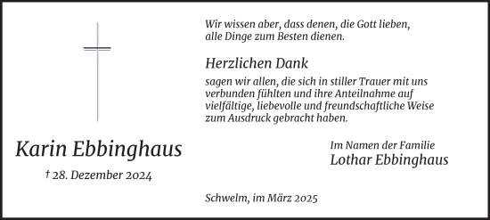 Traueranzeige von Karin Ebbinghaus von Tageszeitung