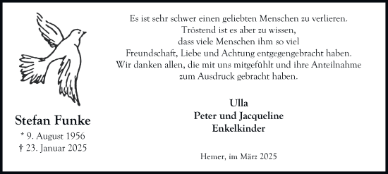 Traueranzeige von Stefan Funke von Tageszeitung