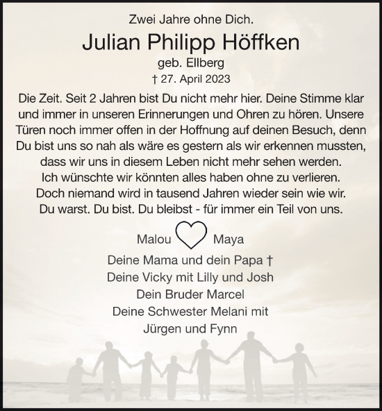Traueranzeige von Julian Philipp Höffken von Tageszeitung
