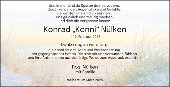 Traueranzeige von Konrad Nülken von Tageszeitung