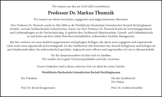 Traueranzeige von Markus Thomzik von Tageszeitung
