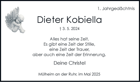 Traueranzeige von Dieter Kobiella von Tageszeitung